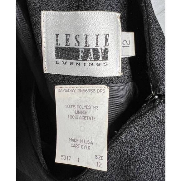 Leslie Fay VINTAGE y2k Womens 12 Bodycon Midi Dress SEXY Open Back Detail Black - Picture 4 of 7